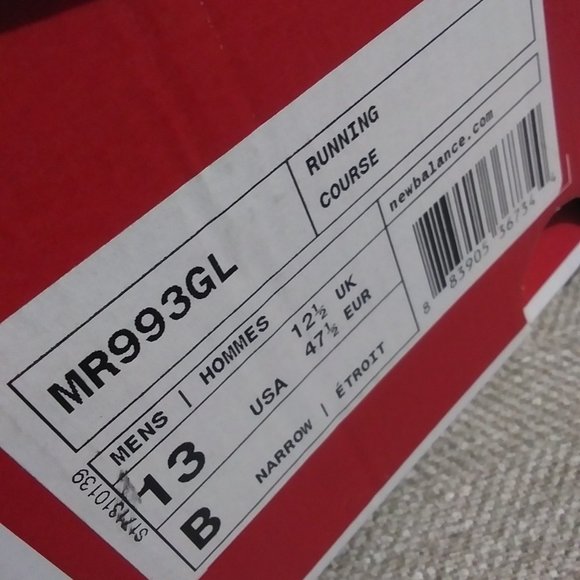 New Balance 993 Grey size 13 Silver White Gray Made In USA Men's Retro MR993GL - Picture 10 of 14